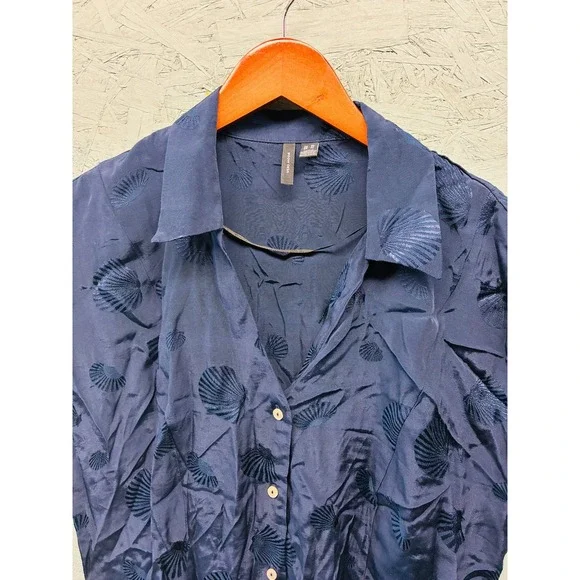 Vero Moda Shirt Dress Women's XL Navy Blue Button Front Casual Summer Mini - Picture 3 of 12